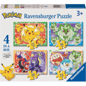 Pokémon - Boîte de 4 Puzzles (12-16-20-24 pièces)