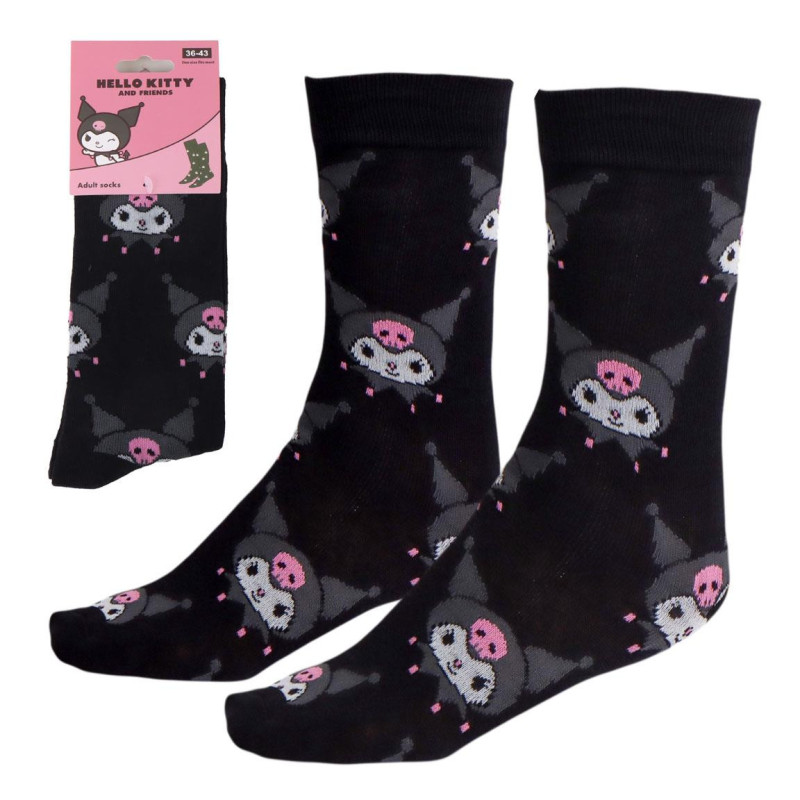 Pack 3 paires chaussettes Kuromi – Taille 36/43 Sanrio Officiel