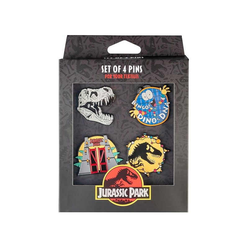 Set 4 pin's Jurassic Park – Licence officielle