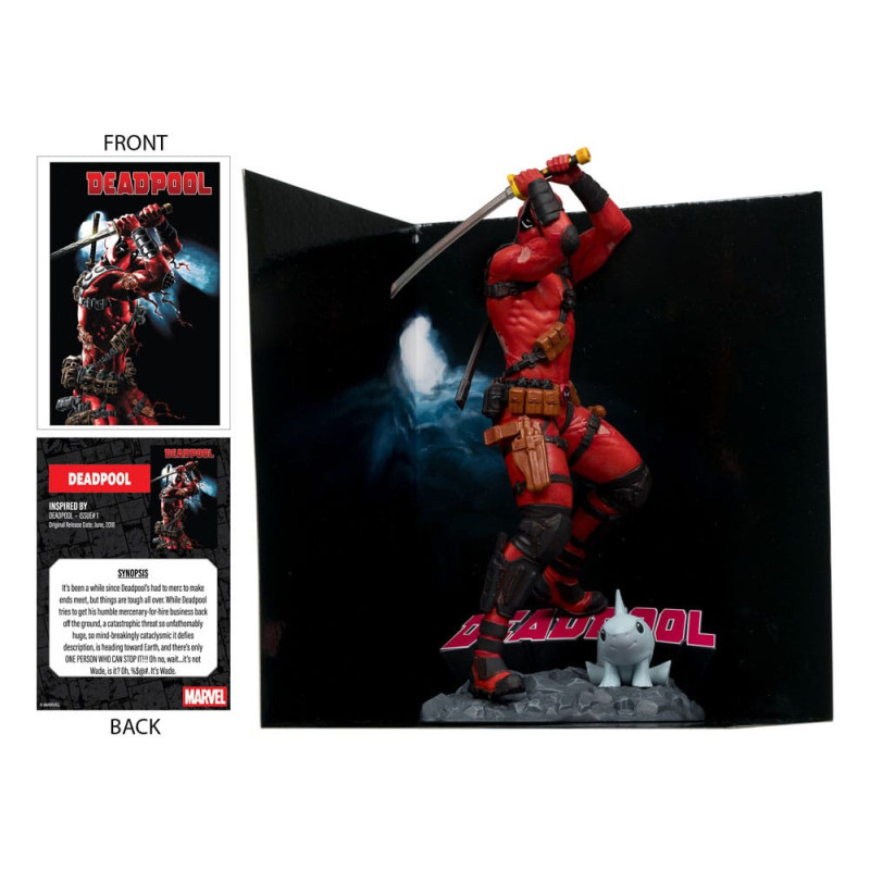 Figurine Deadpool 1:10 avec scène décor – McFarlane Toys Marvel