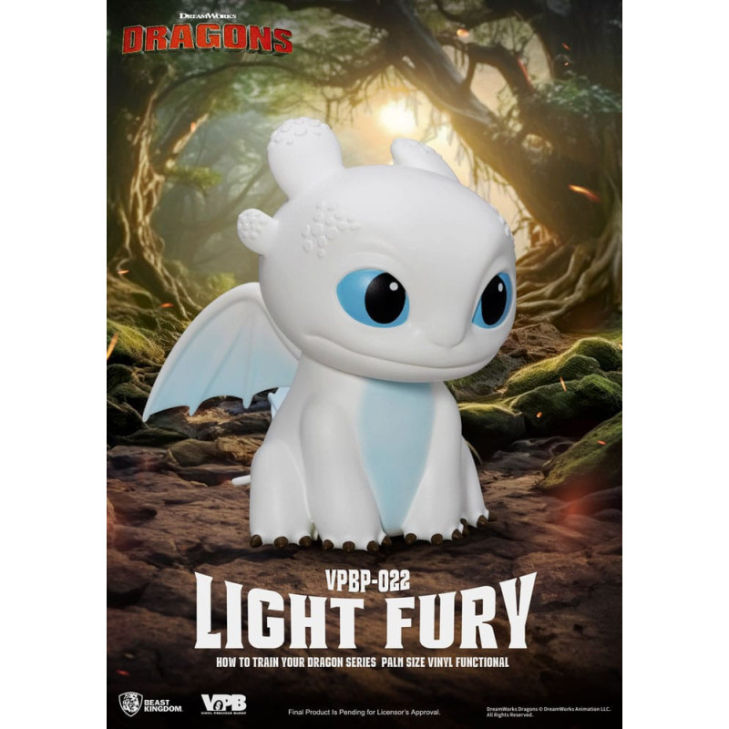 Tirelire Light Fury 12 cm – Figurine Vinyle Dragons Officielle