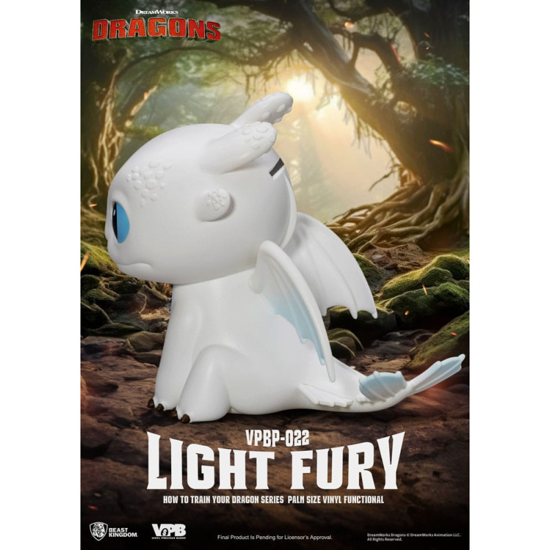 Tirelire Light Fury 12 cm – Figurine Vinyle Dragons Officielle