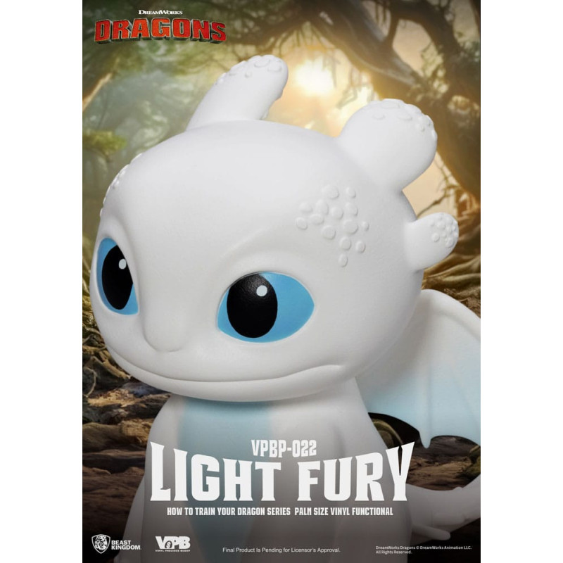 Tirelire Light Fury 12 cm – Figurine Vinyle Dragons Officielle