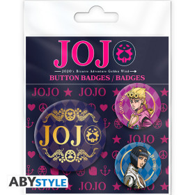 JoJo's Bizarre Adventure - Set de 3 badges Logo, Giro et Bruno