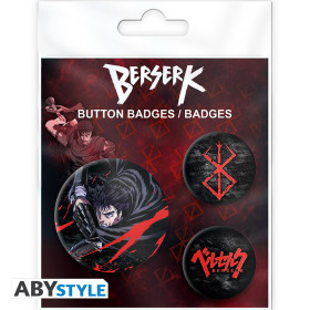Berserk - Set de 3 badges Logos et Guts