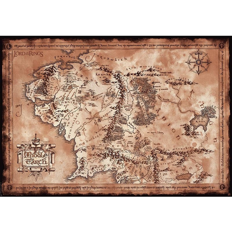 Lord of the Rings - Grand poster Carte de la Terre du Milieu (61 x 91,5 cm)