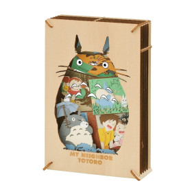 Mon Voisin Totoro - Théâtre de papier style bois Silhouette de Totoro