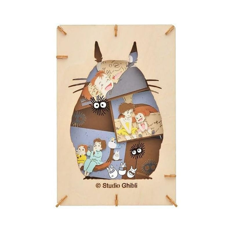 Théâtre de papier Style bois Silhouette Totoro Gris – Ghibli par Ensky