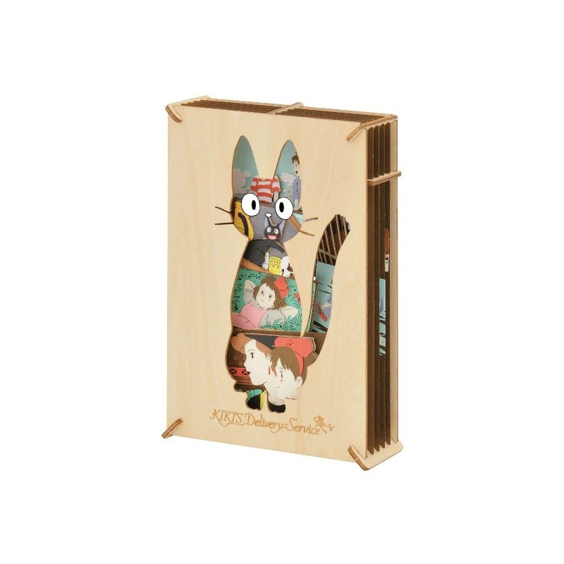 Kiki la Petite Sorcière - Théâtre de papier style bois Silhouette de Jiji
