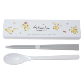 Pokémon - Paire de baguettes et cuillère avec étui Pikachu, Berries & Pokeball