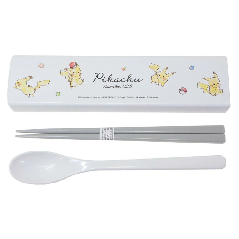 Pokémon - Paire de baguettes et cuillère avec étui Pikachu, Berries & Pokeball