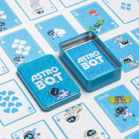 Astro Bot - Jeu de cartes en boîte métallique