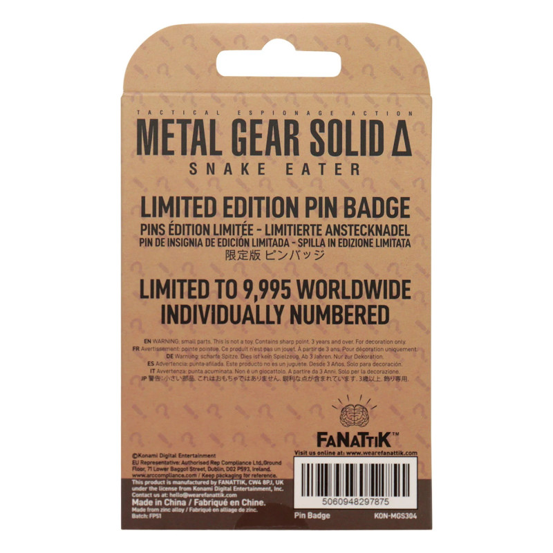 Pin Badge Metal Gear Solid Delta FOX – Fanattik 9995 exemplaires
