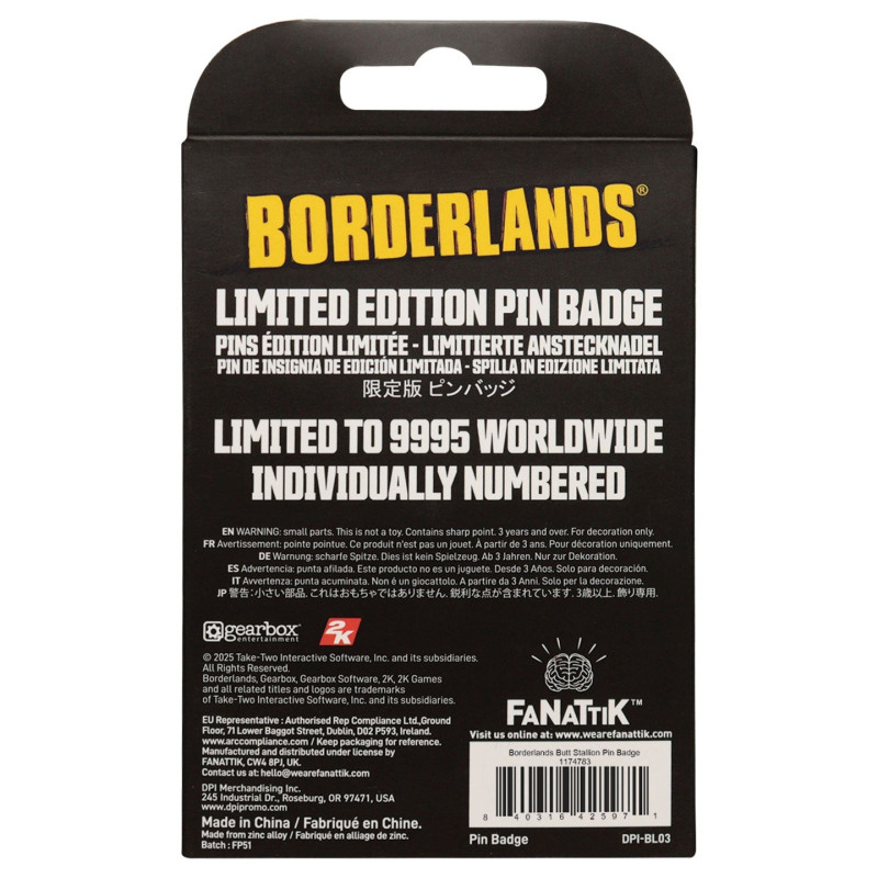Pin Badge Butt Stallion Borderlands – Fanattik 9995 exemplaires