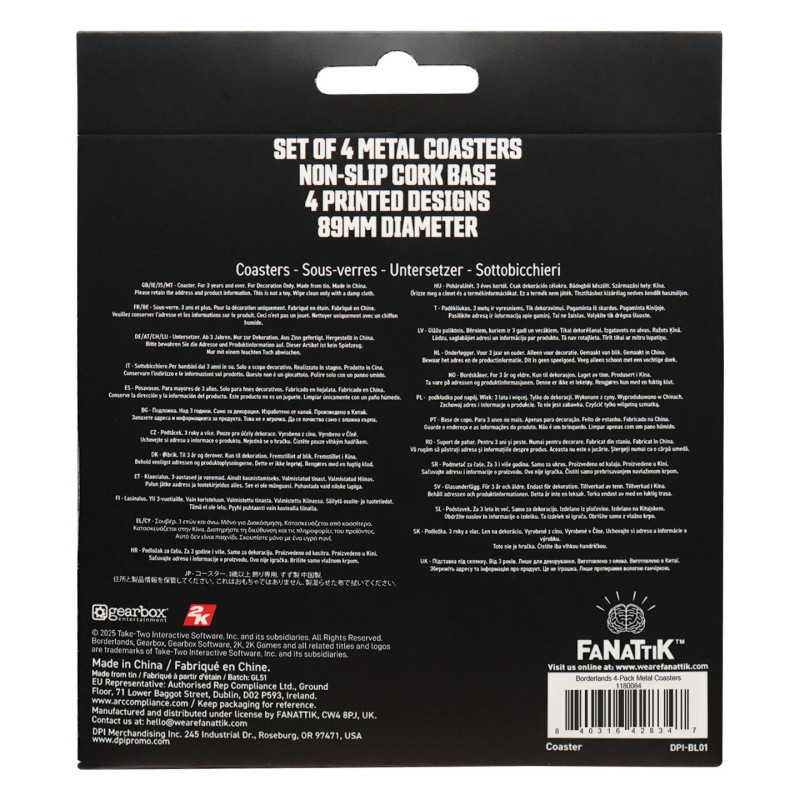 Set de 4 Sous-verres Borderlands – Fanattik Officiel