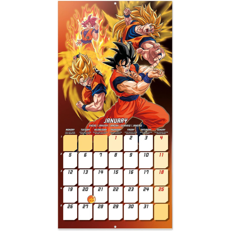 Calendrier Dragon Ball 2026 – Licence officielle