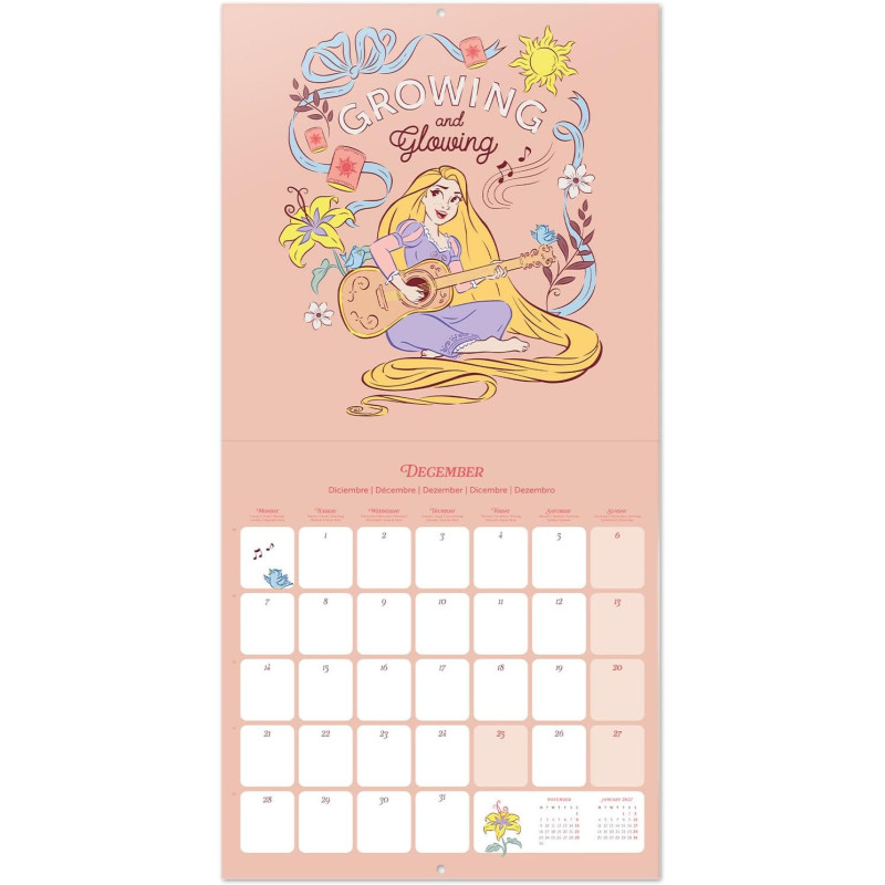Calendrier Disney Princesses 2026 – Licence Officielle