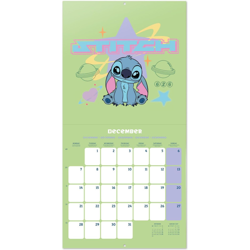 Calendrier Disney Stitch 2026 – Licence officielle