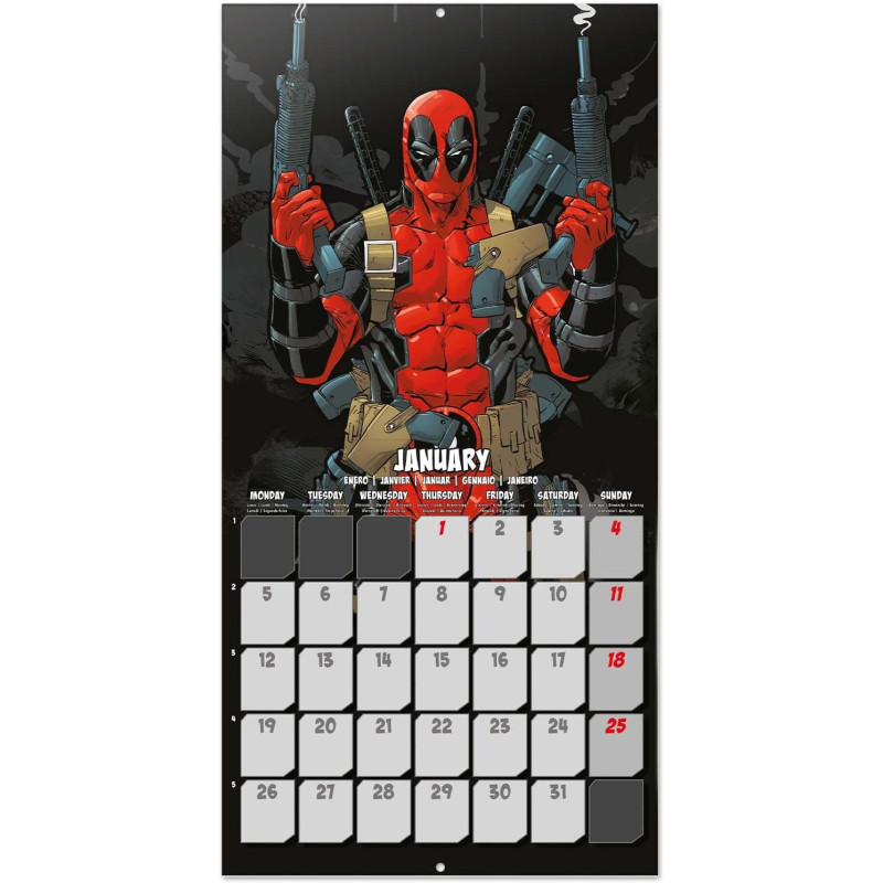 Calendrier Marvel Deadpool 2026 – Licence officielle