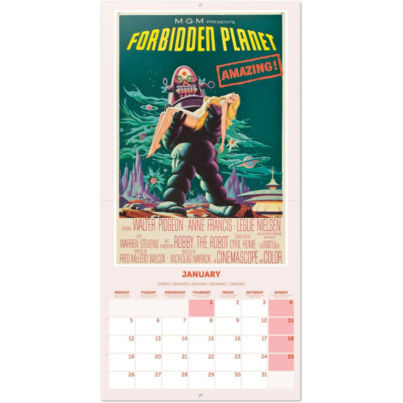 Calendrier Classiques Retro Sci-Fi 2026 – Licence officielle