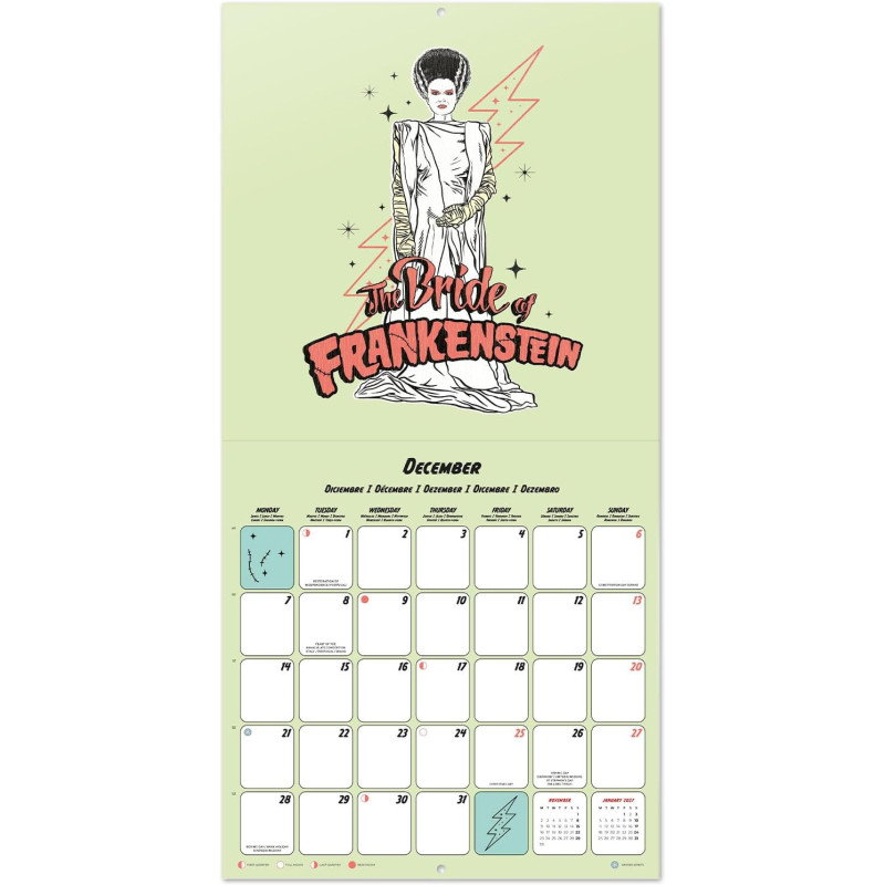 Calendrier Universal Monsters 2026 – Licence officielle