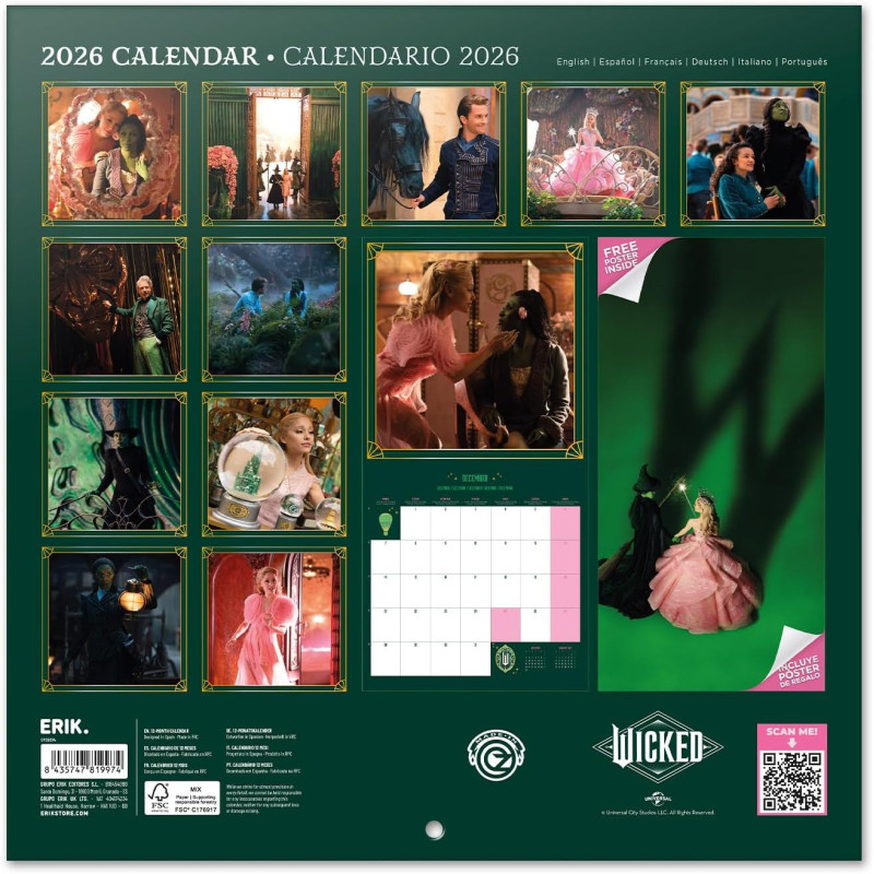 Calendrier Wicked 2026 – Licence officielle