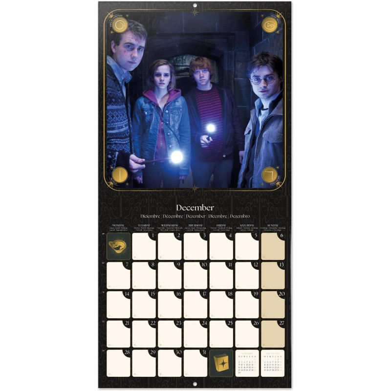 Calendrier Harry Potter Films 2026 – Licence officielle