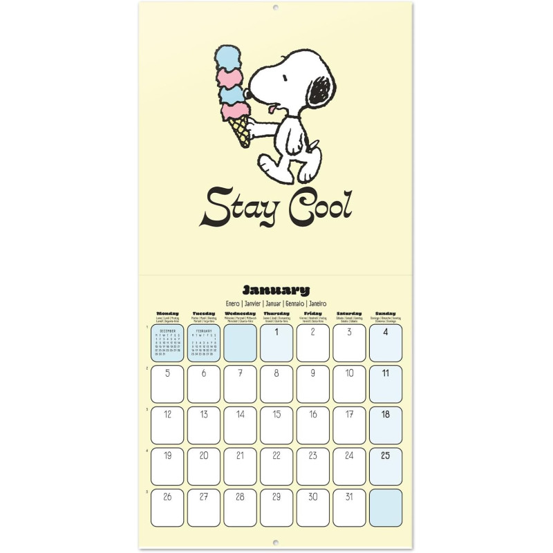 Calendrier Peanuts Snoopy 2026 – Licence officielle