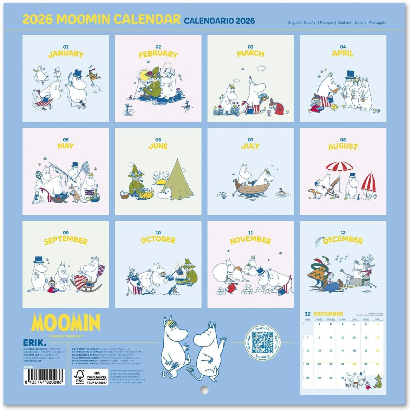 Calendrier Moomin 2026 – Licence officielle