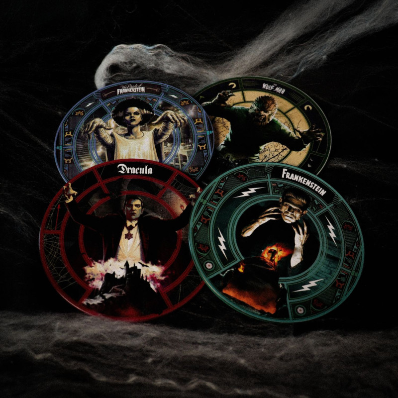 Universal Monsters - Set de 4 sous-verres Dracula, Frankenstein, Bride, Wolf Man