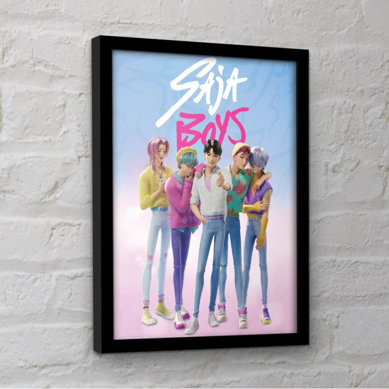 Poster encadré KPop Demon Hunters Saja Boys 30x40 cm – Officiel