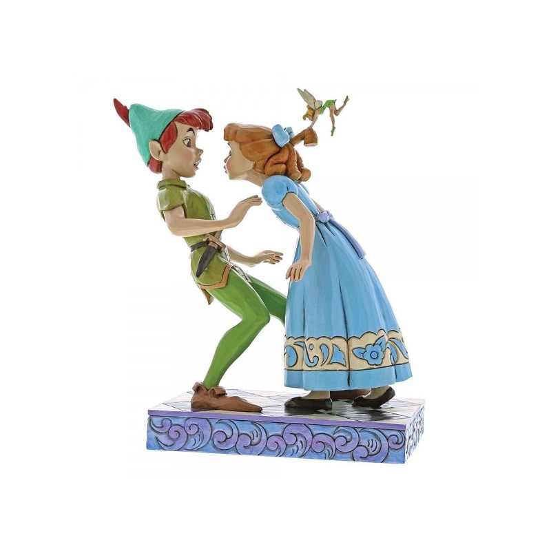 Disney Traditions 65th Anniversary Peter Pan & Wendy An Unexpected Kiss  Figurine 