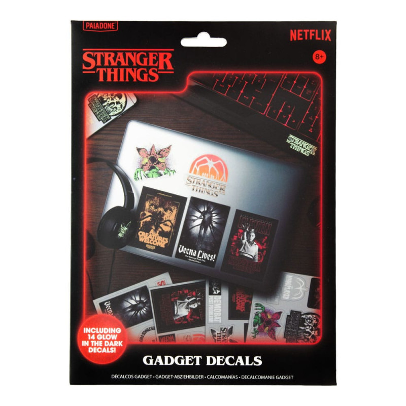 Stranger Things - Set de 14 stickers gadget decals phosphorescents