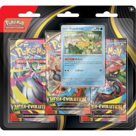 Pokémon – Tripack 3 Boosters ME01 Méga Évolution Psykokwak – JCC