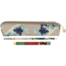 Hokusai - Trousse, crayon papier et stylo