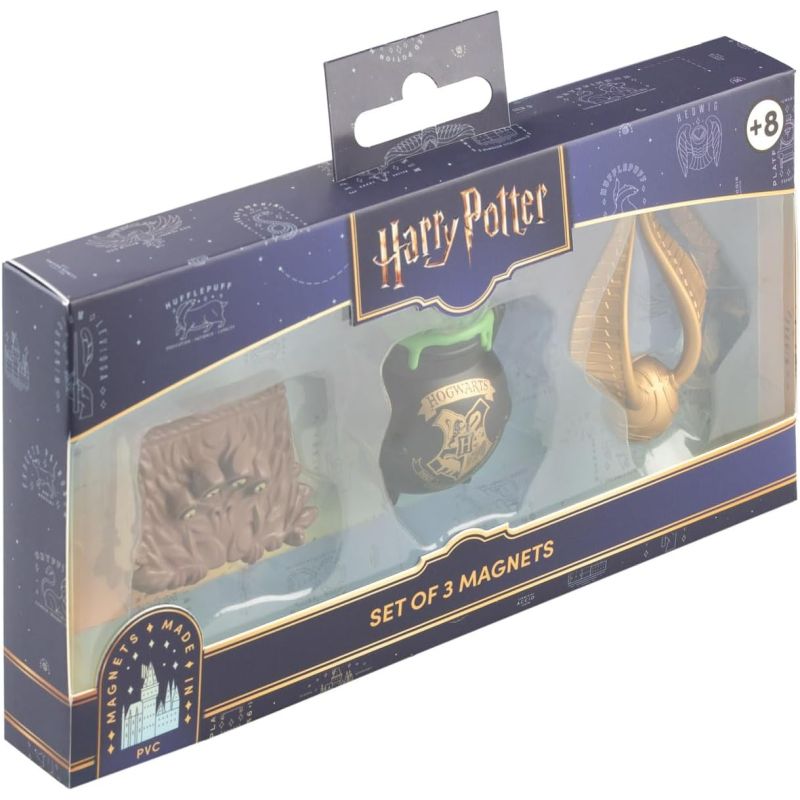 Harry Potter - Set de 3 aimants 3D Golden Snitch, Book of Monsters & Potion