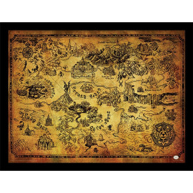 The Legend of Zelda - poster encadré Carte d'Hyrule (30 x 40 cm)