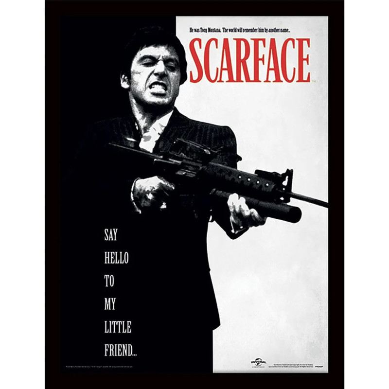 Scarface - poster encadré Say Hello To My Little Friend (30 x 40 cm)