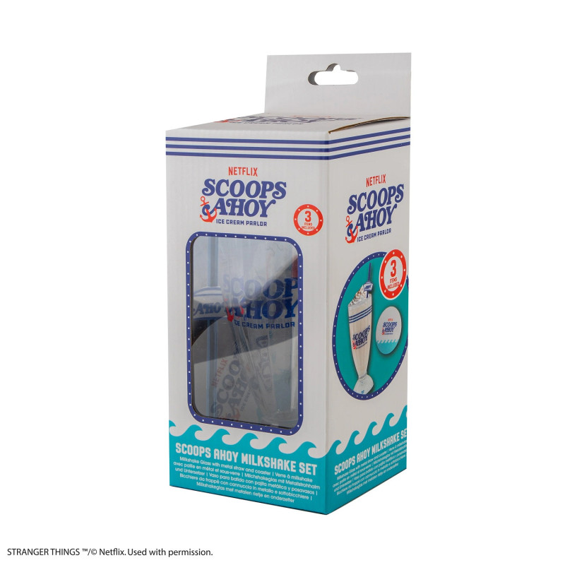 Stranger Things – Set Verre à Milkshake Scoops Ahoy – Cinereplicas