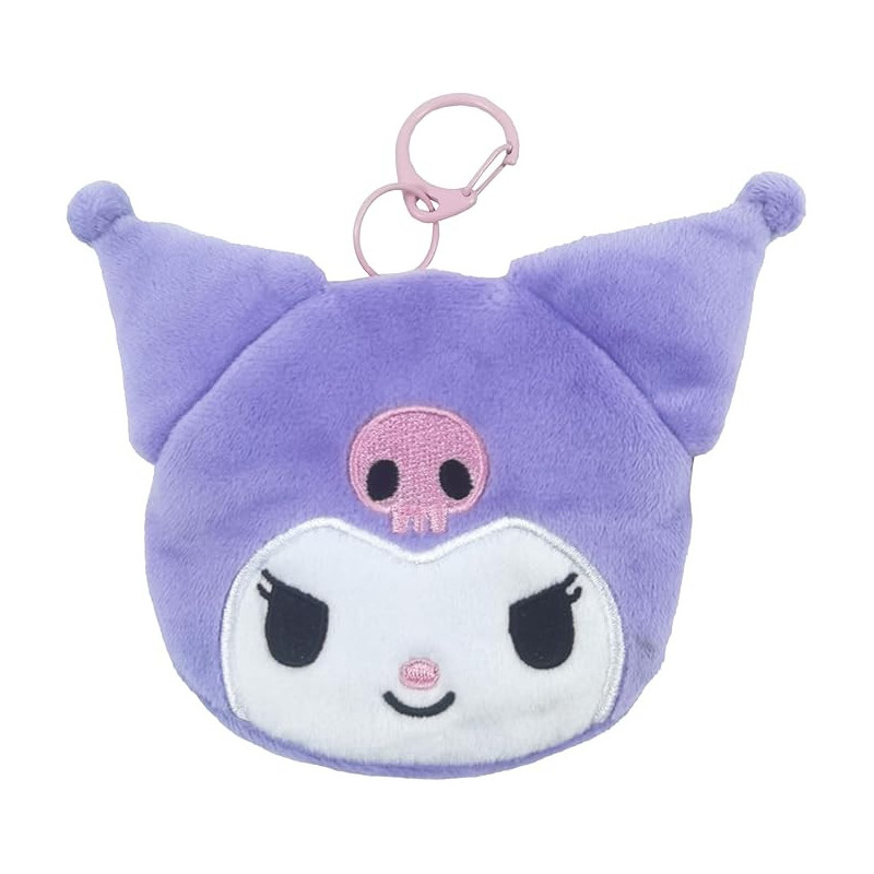 Sanrio - Mini porte-monnaie bag clip peluche Kuromi