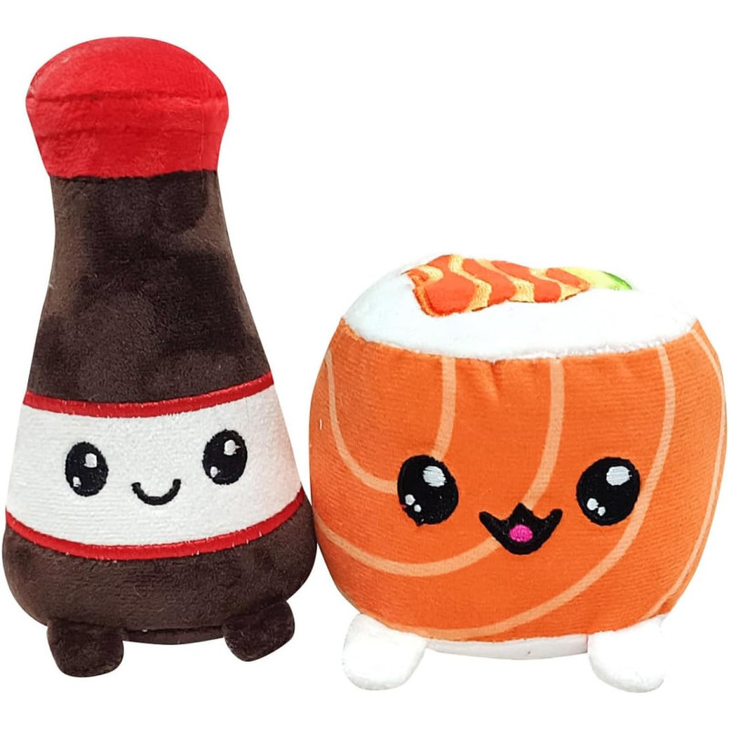 Yummis - Pack de 2 Peluches Uramaki et Soja 15 cm
