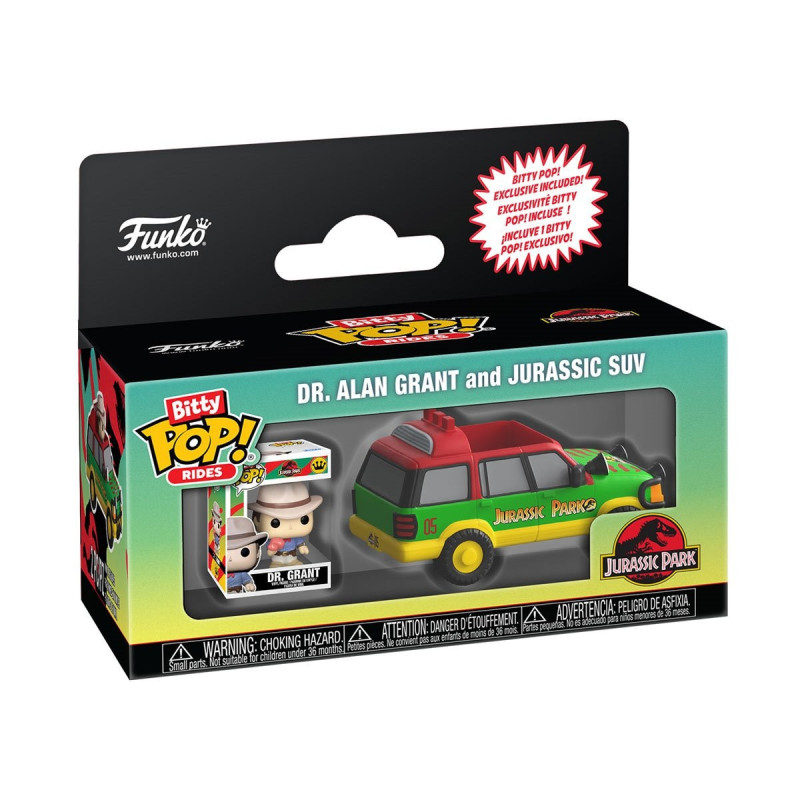 Jurassic Park – Bitty POP! Rides Dr. Alan Grant & Jurassic SUV – Funko