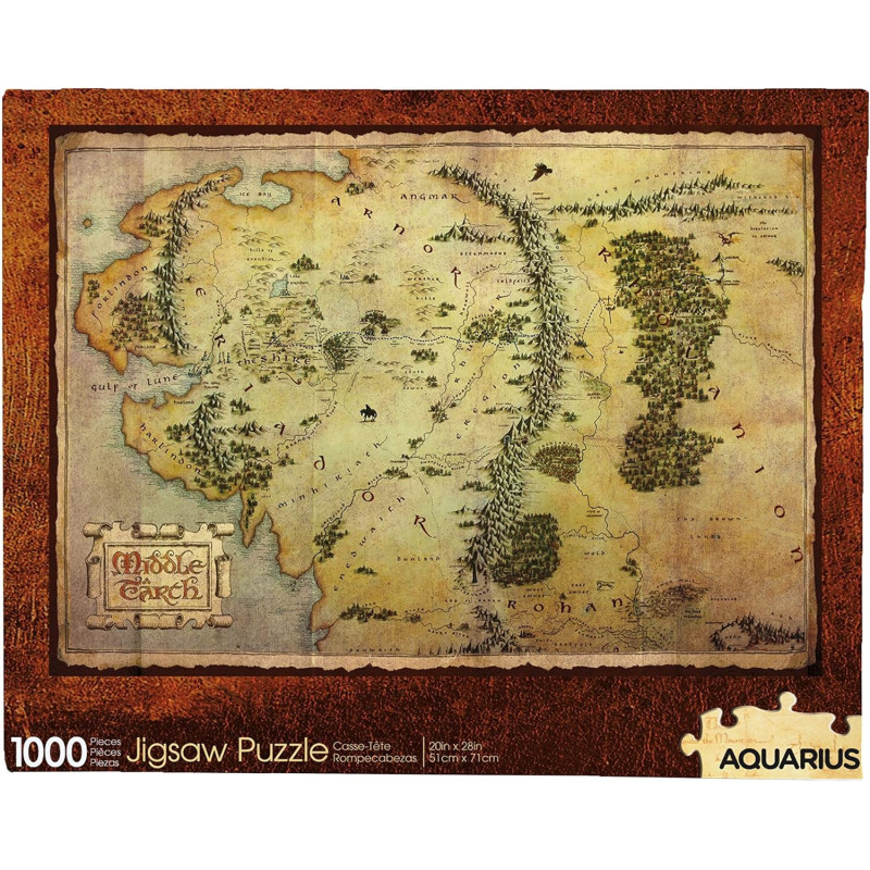 The Hobbit – Puzzle 1000 pièces Carte de la Terre du Milieu – Aquarius