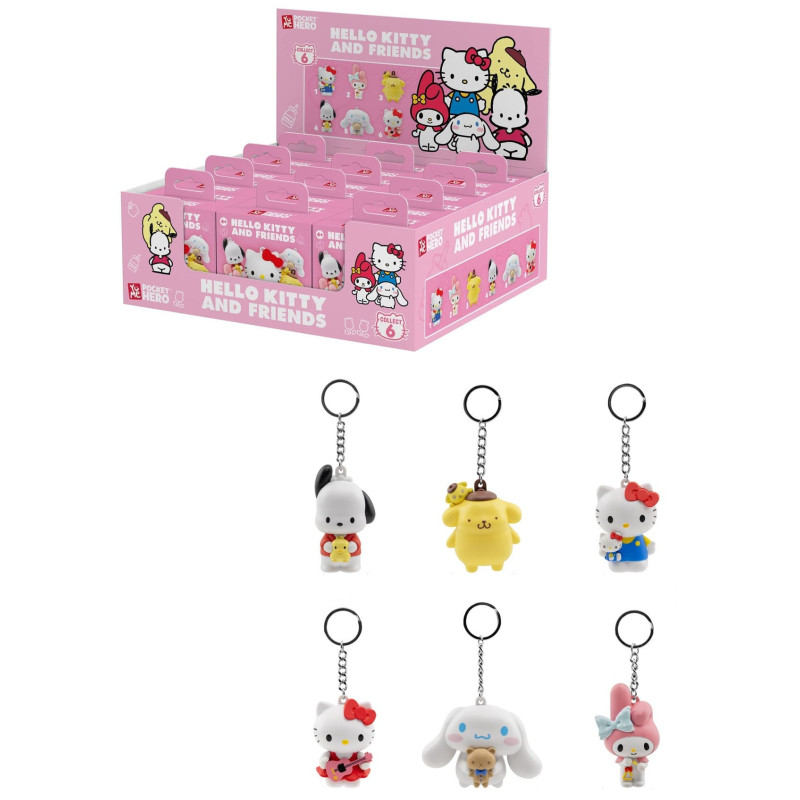 Sanrio - Porte-clé Pocket Hero  1 EXEMPLAIRE ALEATOIRE