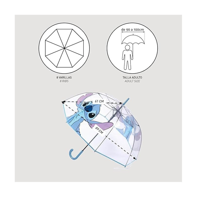 Disney : Lilo & Stitch - Parapluie Stitch transparent