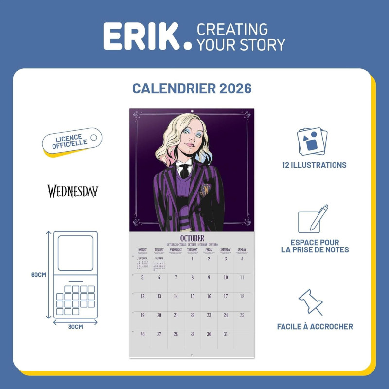 Mercredi Calendrier 2026 – Licence Grupo Erik