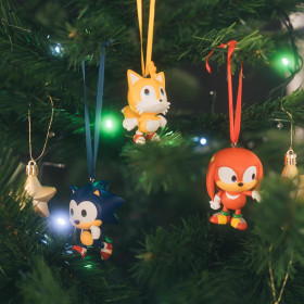 Sonic - Set de 3 ornements de sapin