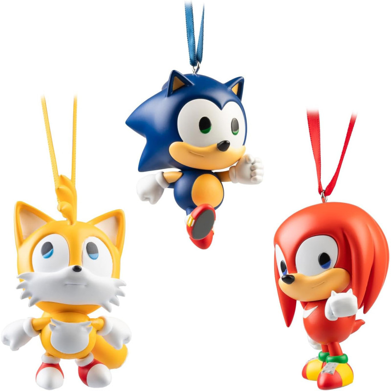 Sonic – Lot de 3 Décorations Noël PVC – Officiel