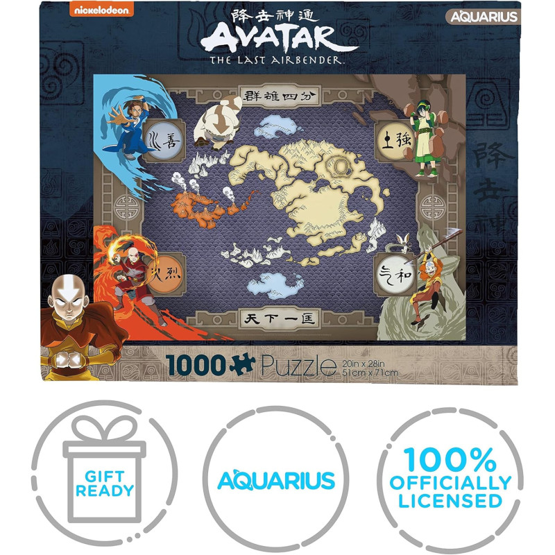 Avatar Last Airbender – Puzzle 1000 pièces Carte – Aquarius