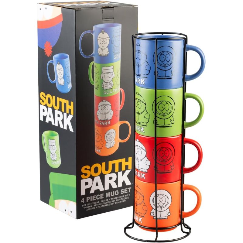 South Park - Set de 4 tasses empilables Cartman, Kenny, Kyle & Stan